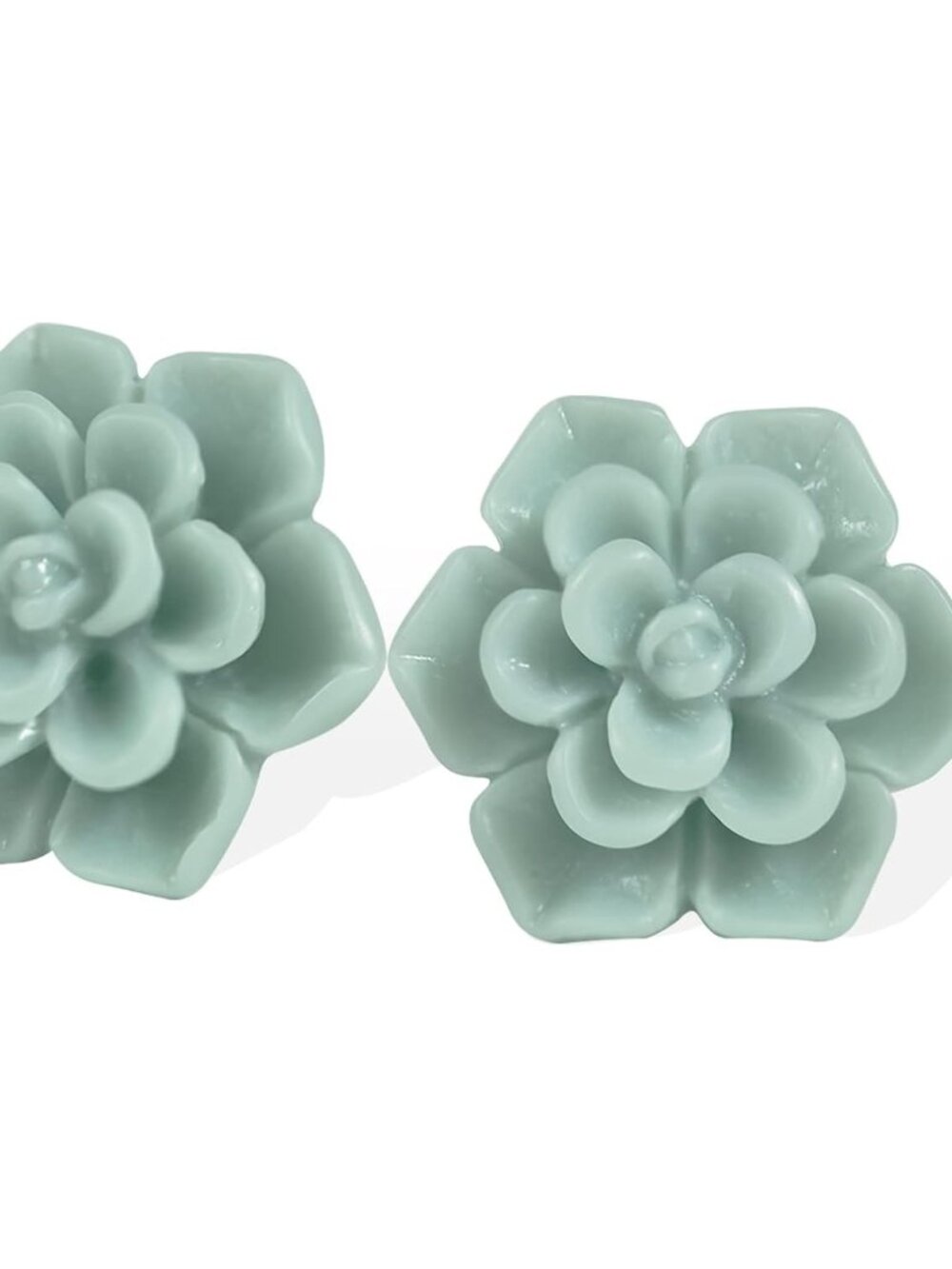 Handmade Succulent Earrings 13mm Hypoallergenic 925 Sterling Silver Post Soft Ce